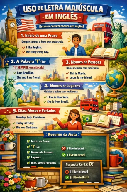Uso de letra maiúscula em inglês: regras com exemplos práticos